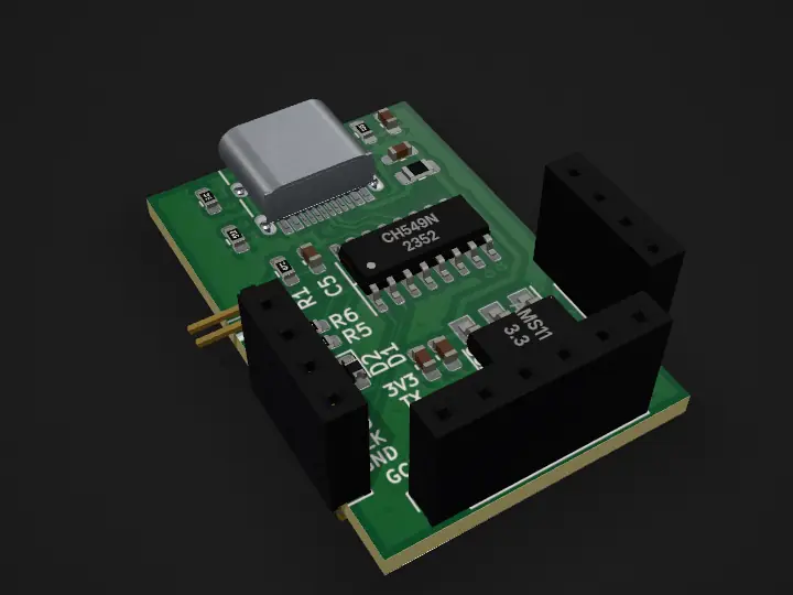 CMSIS DAPbyWCH, drawn in 3D by PCBKit